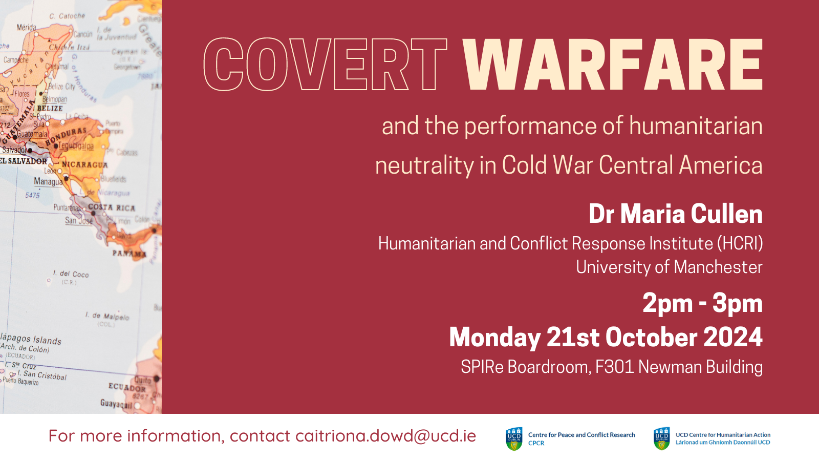 CPCR & CHA host: Covert warfare and the performance of humanitarian neutrality in Cold War Central America